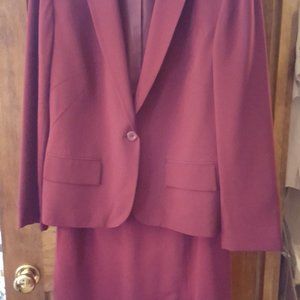 Jone New York Red Silk 2-piece Dress, Size 12